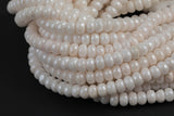 GORGEOUS MYSTIC Silverite JADE Moonstone Color High Quality in Faceted Rondelle- 8mm-Full Strand 15.5 inch Strand