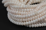 GORGEOUS MYSTIC Silverite JADE Pale Blush/ Moonstone Color High Quality in Faceted Rondelle- 8mm-Full Strand 15.5 inch Strand