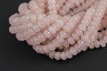 GORGEOUS MYSTIC Pale Pink JADE / Moonstone Color High Quality in Faceted Rondelle- 8mm-Full Strand 15.5 inch Strand