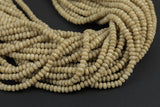 4mm- JADE Faceted Rondelle- Single or Bulk- 15.5" - Suede Tan -Full Strand 15.5 inch Strand
