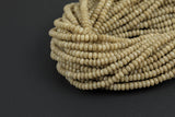 4mm- JADE Faceted Rondelle- Single or Bulk- 15.5" - Suede Tan -Full Strand 15.5 inch Strand