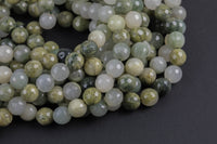 Natural Green Rutilated Quartz Beads Grade AAA Faceted Round 6mm, 8mm, 10mm, 12mm- Full 15.5 Inch Strand Gemstone Beads