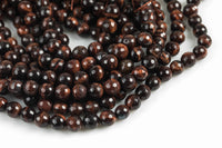 Natural Faceted Round Red Tigereye Tiger's Eye, High Quality, 4mm, 6mm, 8mm, 10mm, 12mm- Full 15.5 Inch Strand Gemstone Beads