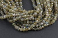 Natural Labradorite facetted roundel 6mm, 8mm, 10mm-Full Strand 15.5 inch Strand Gemstone Beads