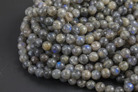 Natural Labradorite, AA High Quality in Faceted Round- 6mm, 8mm, 10mm Gemstone Beads