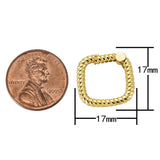 1 pc Dainty Gold Spring Gate Ring, Push Gate ring Charm Holder 14K Gold Clasp for Charm Holder Connector-17mm- Square