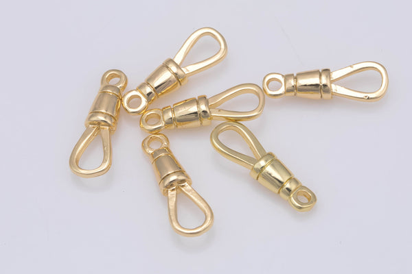 6 pc Fancy Bail Ends for Chain or Necklace, 5x14mm 14k Gold - 6 pcs per order