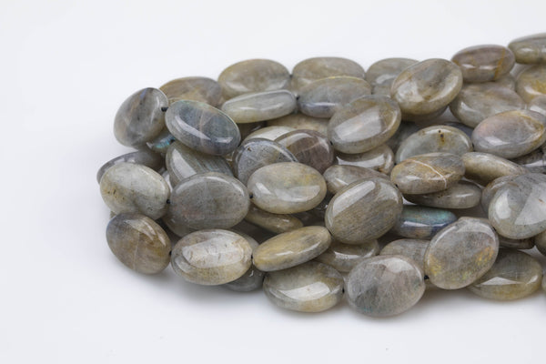 Natural Labradorite - Oval Beads- High Quality- Full Strand 16" Smooth Gemstone Beads