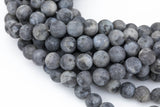 Natural Matte Marble Labradorite Larvikite Grade AAA round- 4mm, 6mm, 8mm, 10mm, 12mm- Full 15.5 Inch Strand- Smooth Gemstone Beads