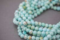 Cream Light Green Blue Turquoise Round 6mm 8mm 10mm Full Strand 15.5-16" AAA Quality Smooth Gemstone Beads