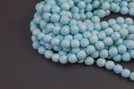 Natural Faceted Pale Blue Turquoise, High Quality in Faceted round, 6mm, 8mm, 10mm - Full Strand 15.5 inch Strand Gemstone Beads