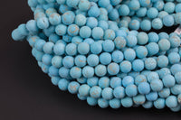 Natural Turquoise Matte Round -Full Strand 15.5 inch Strand, 4mm, 6mm, 8mm, 12mm, or 14mm Beads AAA Quality Gemstone Beads