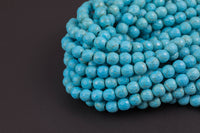 Blue Turquoise, High Quality in Faceted Round. 3mm, 4mm, 6mm, 8mm, 10mm, 12mm, 14mm-Full Strand 15.5 inch Strand Gemstone Beads