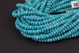 Natural Dyed Lt Med Blue Turquoise, High Quality in Faceted Roundel 6mm Gemstone Beads