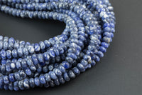 Natural Dark Sodalite, High Quality in Roundel, 6mm, 8mm- Full 15.5 Inch Strand-Full Strand 15.5 inch Strand Smooth Gemstone Beads