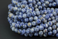 Natural Light Sodalite Round- 6mm 8mm 10mm 12mm-Full Strand 15.5 inch Strand AAA Quality Smooth Gemstone Beads