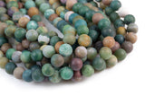 Natural Indian Agate Beads Grade AAA Matte Round, 4mm, 6mm, 8mm, 10mm, 12mm, 14mm -Full Strand 15.5 inch Strand AAA Quality Gemstone Beads