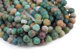 Natural Indian Agate Beads Grade AAA Matte Round, 4mm, 6mm, 8mm, 10mm, 12mm, 14mm -Full Strand 15.5 inch Strand AAA Quality Gemstone Beads