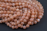 Pink Sunstone Beads faceted round - A Quality - 4mm, 8mm, 10mm, 12mm - Full 15.5 Inch Strand AAA Quality AAA Quality Gemstone Beads