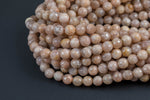 Light Pink Sunstone Moonstone Beads faceted round - A Quality - 4mm, 8mm, 10mm, 12mm - Full 15.5 Inch Strand AAA Quality Gemstone Beads