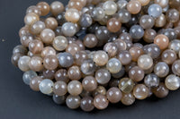 Natural MED Chocolate Moonstone - Chocolate Rainbow Moonstone Beads. Full Strand, 4mm, 6mm, 8mm, 12mm, or 14mm Beads (A quality) AAA Quality