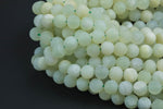 Natural New Mountain Jade, High Quality in Matte Round, 4mm, 6mm, 8mm, 10mm, 12mm, 14mm-Full Strand 16 inch Strand Gemstone Beads