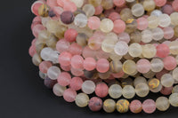 Natural Strawberry Quartz, High Quality in Matt Round-6mm, 8mm, 10mm, 12mm- Wholesale Bulk or Single Strand! Gemstone Beads