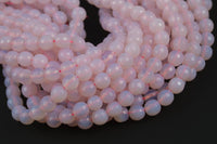 Natural Pink Opalite Quartz, High Quality in Faceted Round- 4mm, 6mm, 8mm, 10mm, 12mm, 14mm- Full Strand Gemstone Beads