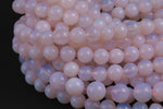 Natural Pink Opalite Quartz, High Quality in Round- 4mm, 6mm, 8mm, 10mm, 12mm, 14mm-Full Strand 15.5 inch Strand Smooth Gemstone Beads