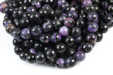 Natural Dark Charoite, High Quality in Faceted Round- 6mm, 8mm, 10mm, 12mm- Full 15.5 Inch Strand Gemstone Beads