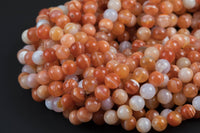 Natural Red Botswana Agate, High Quality in Round-4mm, 6mm, 10mm, 12mm Smooth Gemstone Beads