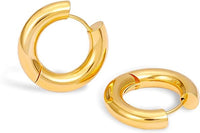 1 pair Many Sizes Thick Tube Hoops 18K Gold Hoops, Gold Hoop Earrings, Small Hoops, Hoop Earrings, Chunky Hoops -5mm thick