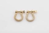 1 pc Gold Screw clasp lock, U bolt Anchor Shackle, Gold Nautical Clasps, Anchor Necklace, Bracelet Clasp Supply- 16x21mm