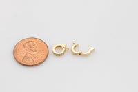 2pc Removable Bail Interchangeable pendant bail with loop for pendants and charms, Tiny size 7mm 14k Gold Micro Pave CZ