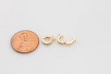 2pc Removable Bail Interchangeable pendant bail with loop for pendants and charms, Tiny size 7mm 14k Gold Micro Pave CZ