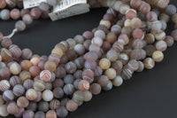 Natural Botswana Agate, High Quality in Matt Round Gemstone Beads