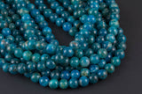 Natural Apatite Round sizes 4mm, 6mm, 8mm, 10mm, 12mm, 14mm- Full 15.5 Inch strand AAA Quality Smooth Gemstone Beads