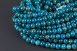 Natural Apatite Round sizes 4mm, 6mm, 8mm, 10mm, 12mm, 14mm- Full 15.5 Inch strand AAA Quality Smooth Gemstone Beads