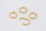 2 pcs Dainty Gold Snap Clasp, 16mm Round Circle Ring, Charm Holder 14K Gold Clasp for Charm Holder Connector