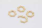 2 pcs Dainty Gold Snap Clasp, 16mm Round Circle Ring, Charm Holder 14K Gold Clasp for Charm Holder Connector