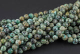 Natural African Turquoise Faceted Round--Full Strand 15.5 inch Strand, 4mm, 6mm, 8mm, 12mm, or 14mm Beads AAA Quality AAA Quality