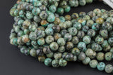 Natural African Turquoise Faceted Round--Full Strand 15.5 inch Strand, 4mm, 6mm, 8mm, 12mm, or 14mm Beads AAA Quality AAA Quality