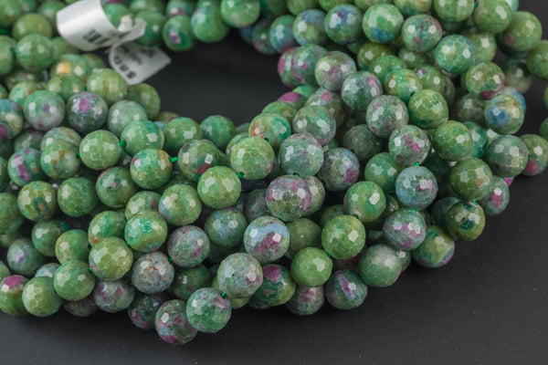 Natural Ruby Fuschite, High Quality in Faceted Round AAA Quality Gemstone Beads