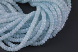 Natural aquamarine Faceted Roundel beads in full strands, different size and color 6mm, 8mm- Full 15.5 Inch Strand Gemstone Beads