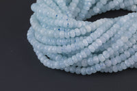 Natural aquamarine Faceted Roundel beads in full strands, different size and color 6mm, 8mm- Full 15.5 Inch Strand Gemstone Beads