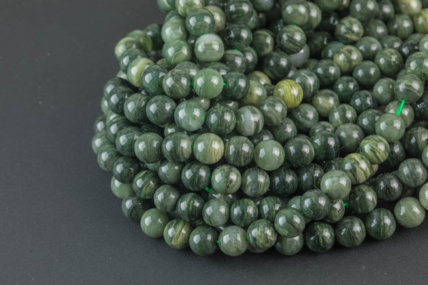 Natural Green Ocean Jasper Rutilated Quartz 6mm 8mm 10mm Smooth Round Beads From Madagascar 15.5" Strand Gemstone Beads