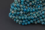 Natural Apatite Diamond Cut Facted Round sizes 8mm, 10mm- Full 15.5 Inch strand AAA Quality Smooth Gemstone Beads