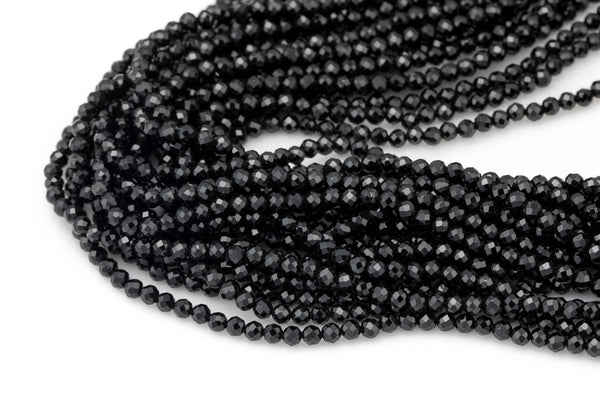 3-3.5mm Natural Spinel AAA Quality, Faceted Round 15.5 inches Long strand- Tiny Beads- 1 strand or 20 or 100 strand- Wholesale Bulk