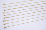 16" 14K DAINTY NECKLACE CHAIN Gold for Layering - Satellite Snake Singapore Figaro Oval Rolo Chain 16" w/ 2-3" extender chain