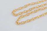 18K Gold Mariner's Chain 7x10mm Mariners Chain - 1 yard / 3 feet